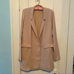 Zara Women’s Long Beige Blazer Jacket - Medium NWOT